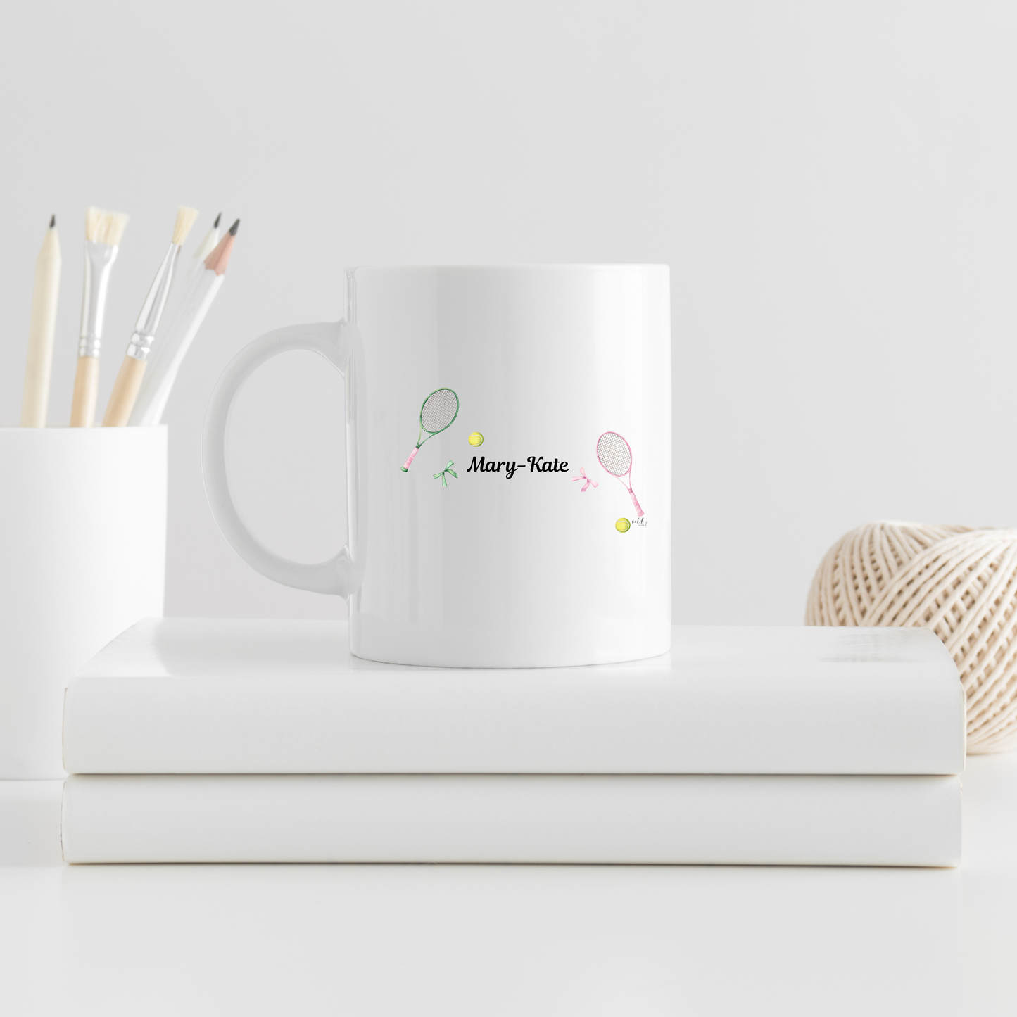 Personalised Teacher Mug with Tennis Design | Custom Ceramic Gift