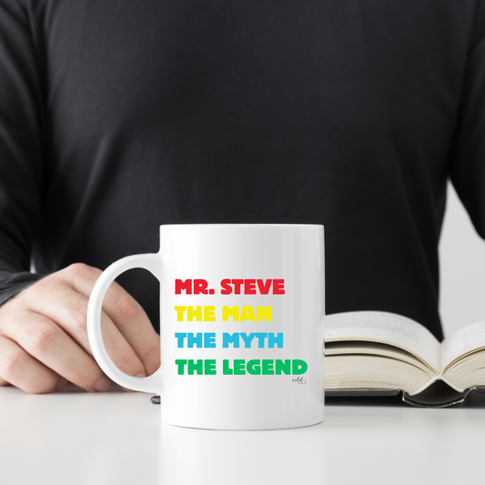 Personalised Male Teacher Mug with The Man Quote | Custom Ceramic Gift