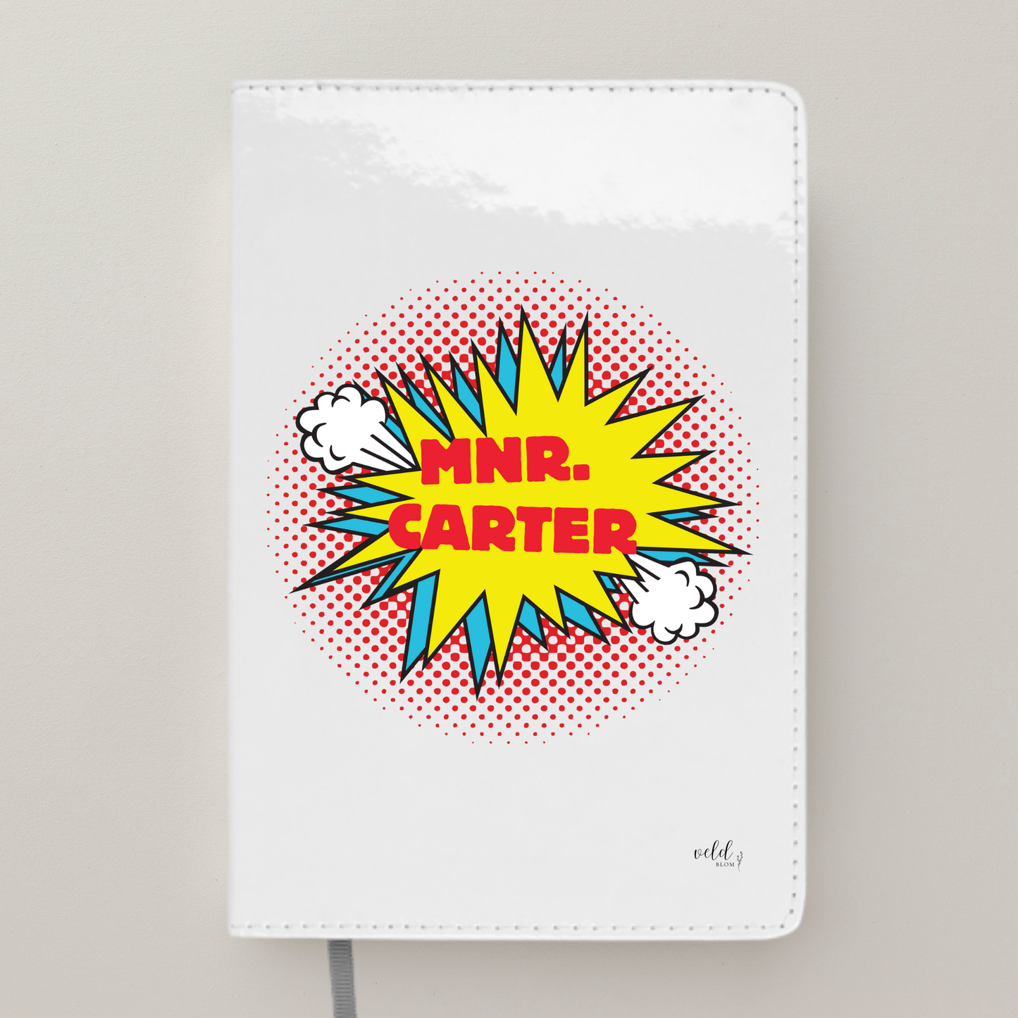 Teacher Notebook Personalised with Name and Superhero Pop Art Design | Male Teacher Appreciation Gift | Teacher Planner for Back to School