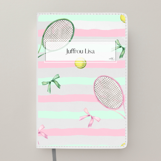 Teacher Notebook Personalised with Name and Tennis Ribbon Design | Sport Teacher Appreciation Gift | Teacher Planner for Back to School