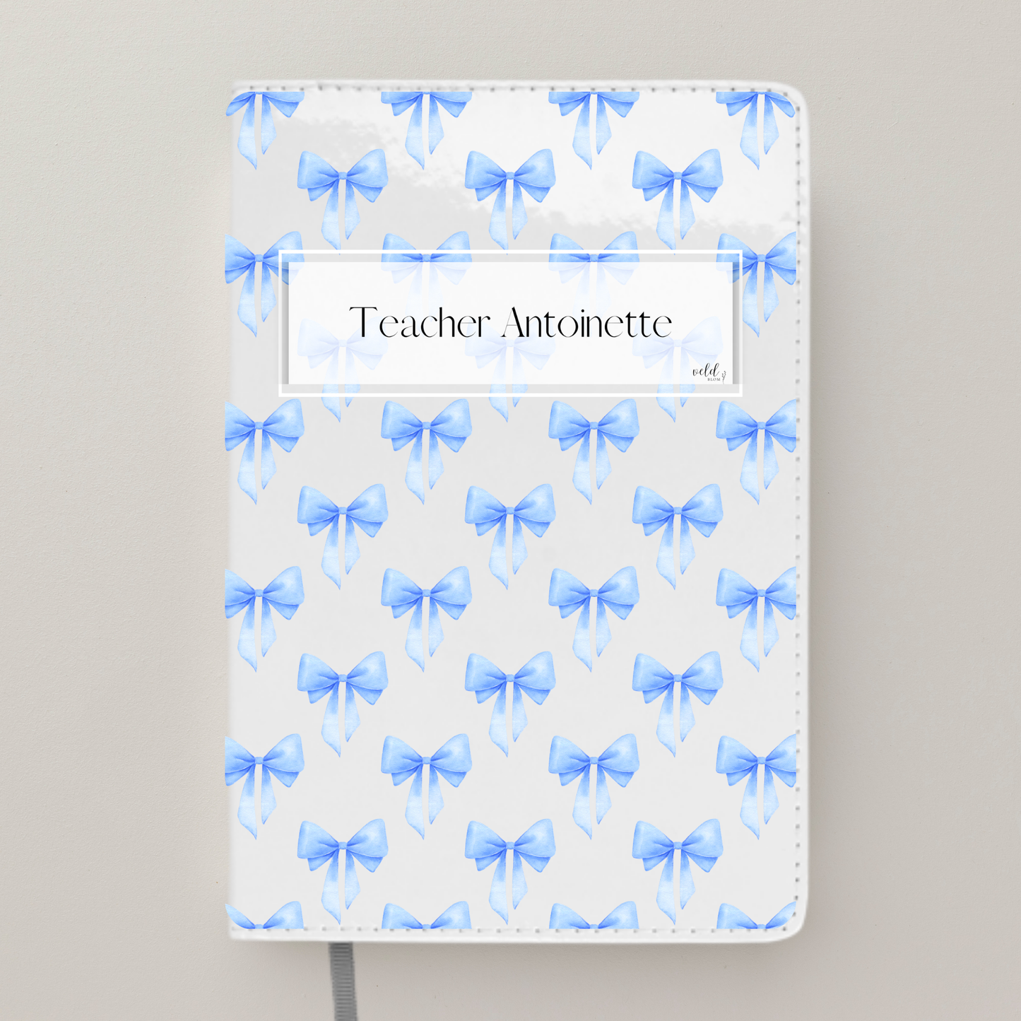 Teacher Notebook Personalised with Name and Blue Ribbons | Teacher Appreciation Gift | Teacher Planner for Back to School