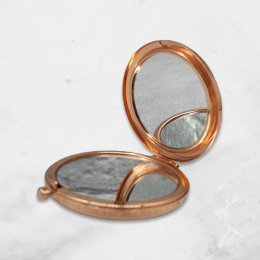 Personalised Round Rose Gold Pocket Mirror | Bridal & Bridesmaid Gift